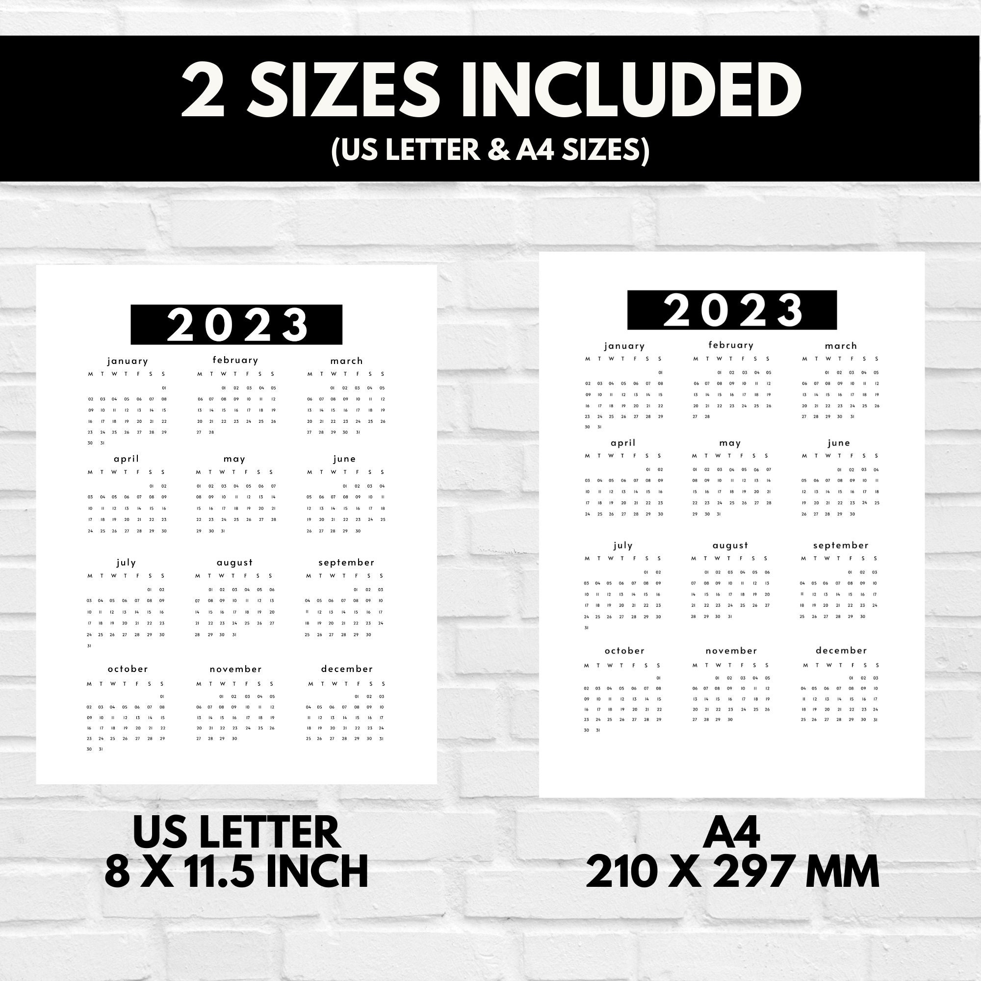 2023 Calendar Printable Minimalist Black And White Monday Start 2023-calendar-printable-minimalist-black-and-white-monday-start
