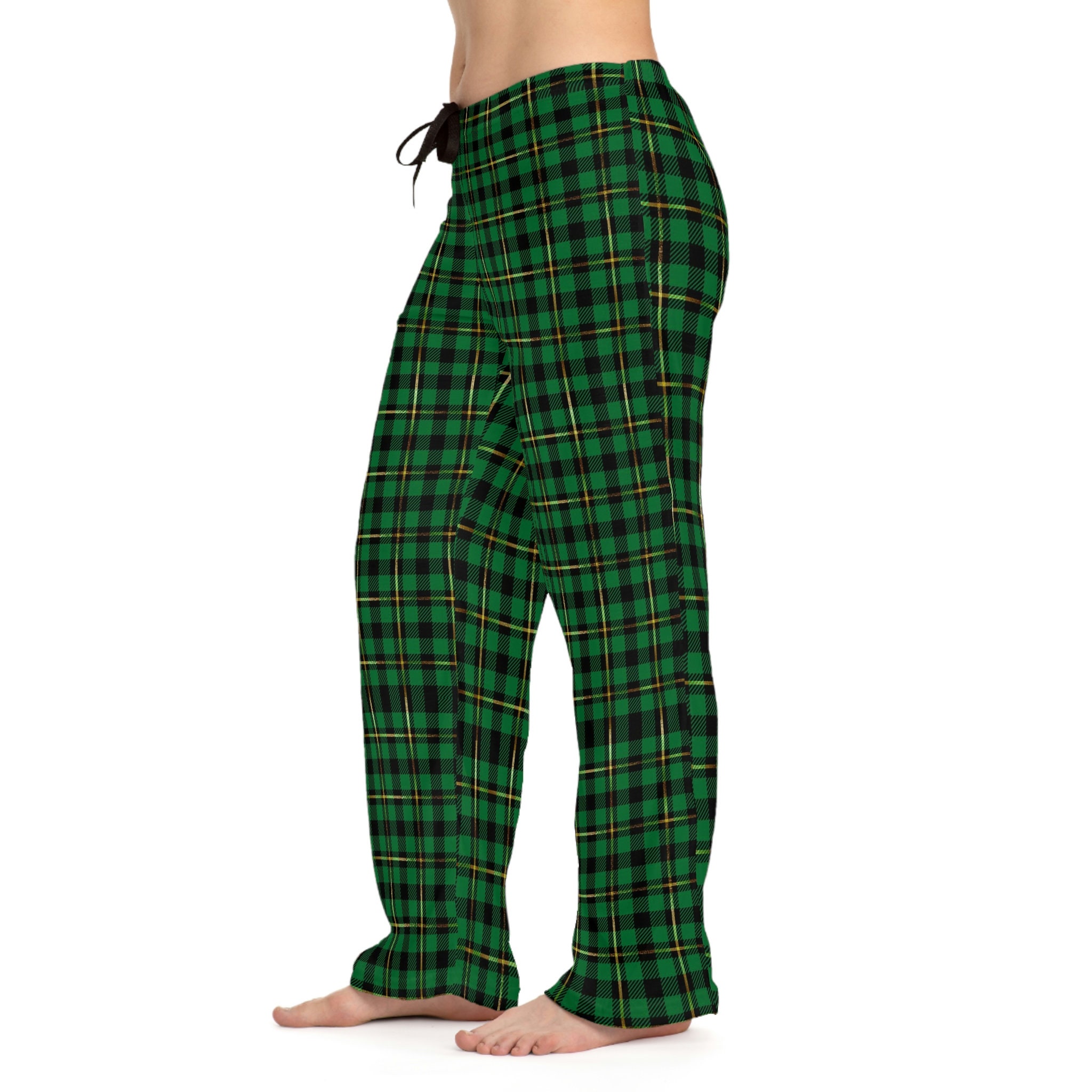 Green Plaid Women's Pajama Pantswomen's Sleep Pants 