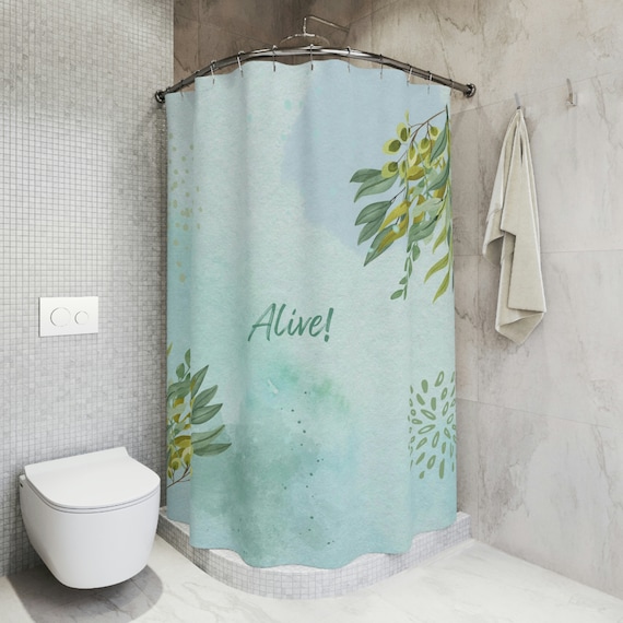 Mint colored shower curtain deals