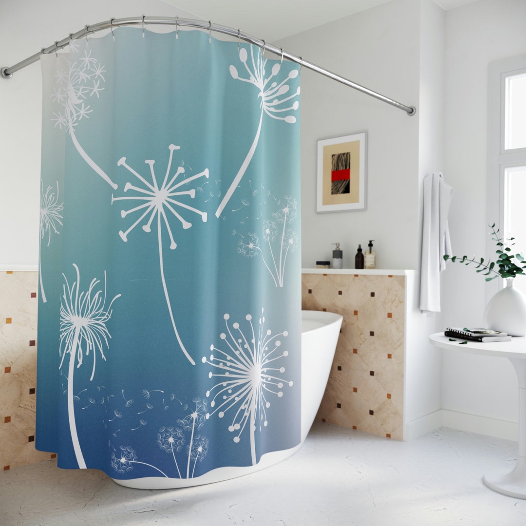 Dandelion Pattern Print Bathroom Shower Curtain