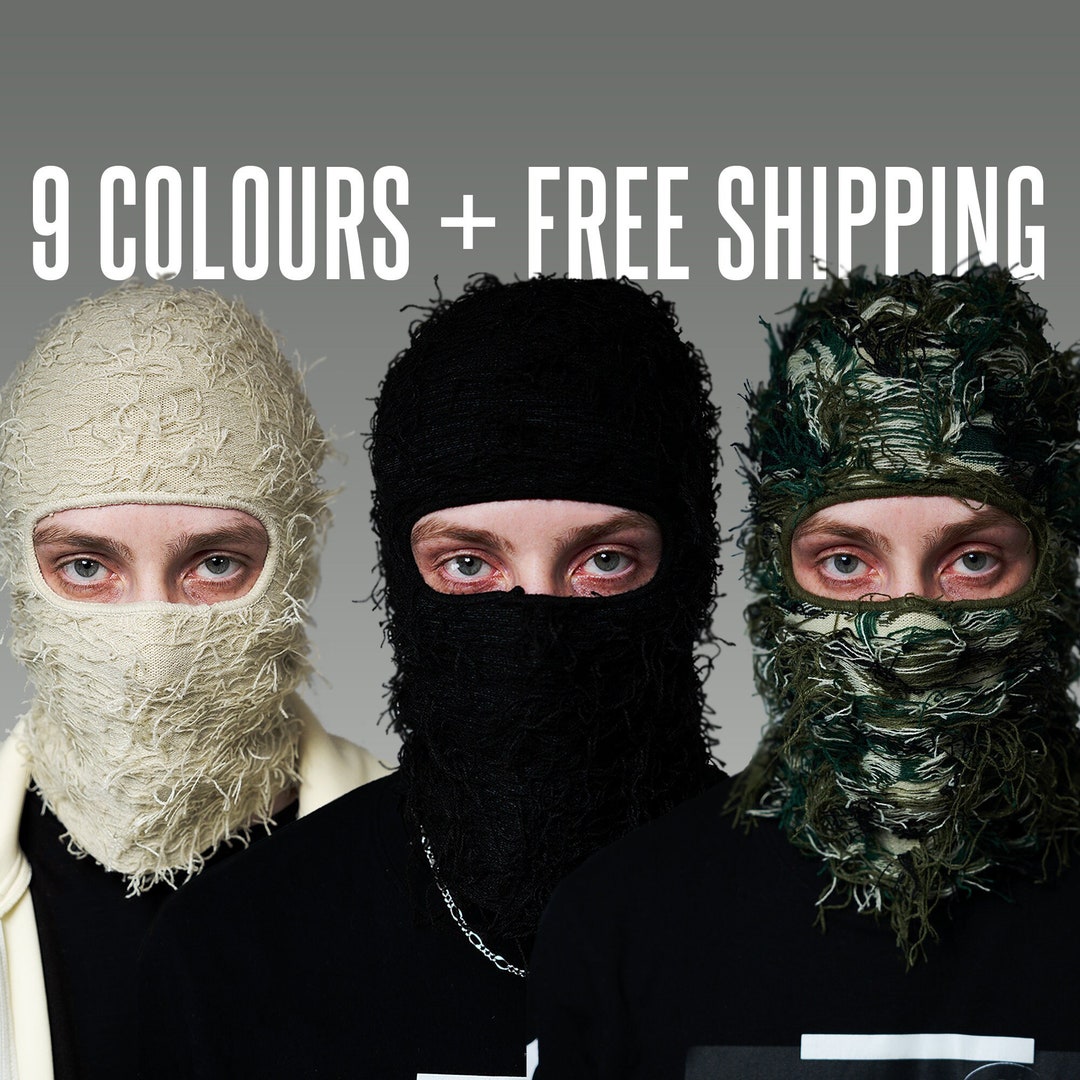 Distressy Black Balaclava Black Distressed Ski Mask Yeat - Etsy Ireland