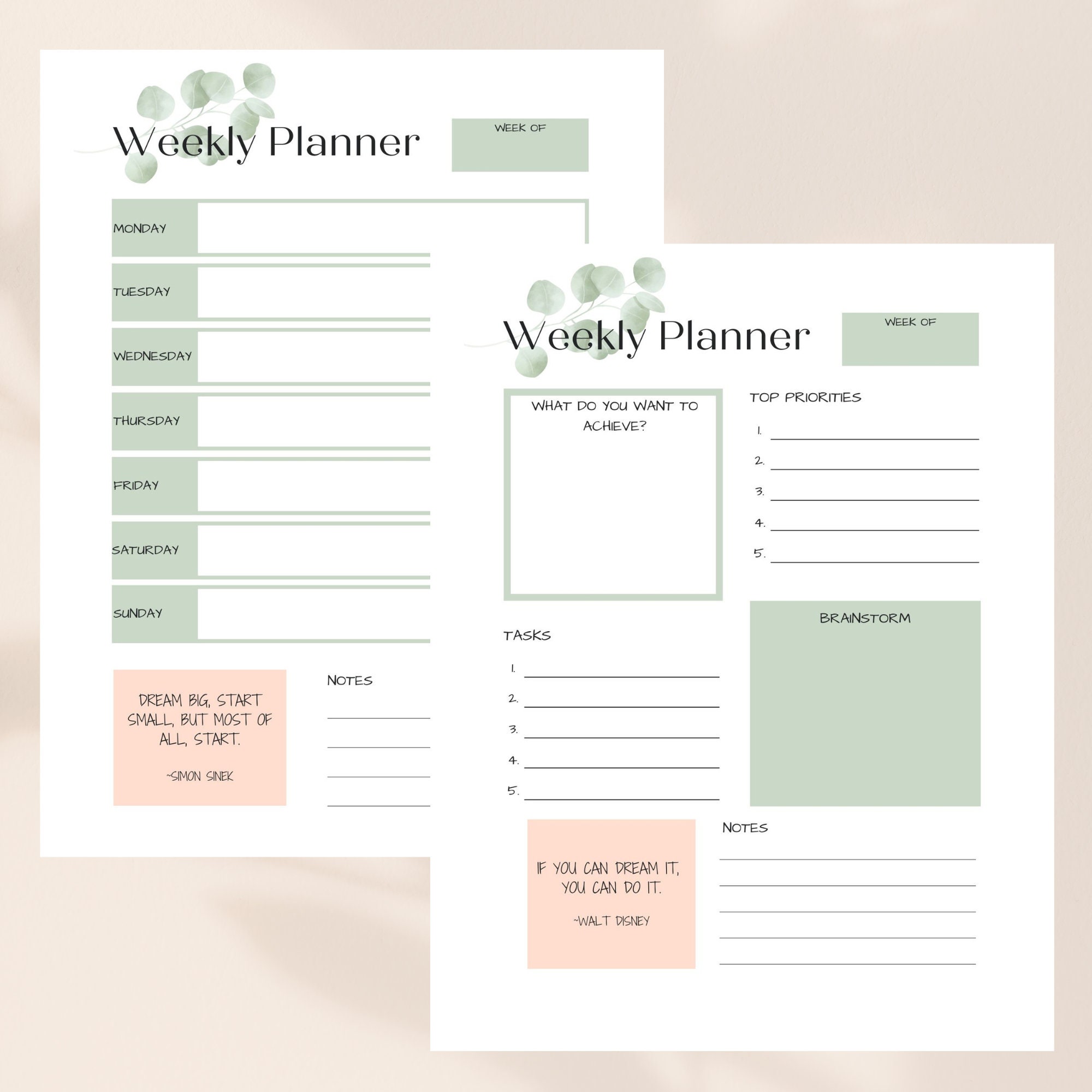 PRINTABLE DAILY PLANNER. Printable Lifestyle Planner. Simple, Pretty ...