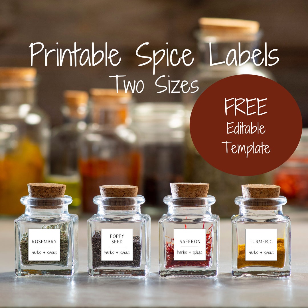 Editable, Printable Spice Labels. Includes EDITABLE Template.modern ...