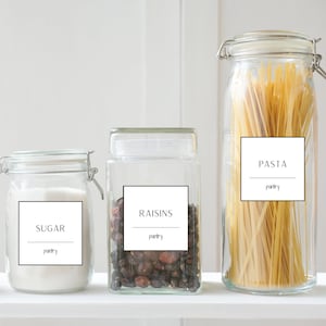 EDITABLE, Printable Pantry labels. EDITABLE template. Modern, minimal, farmhouse labels. 5 Sizes Included. Instant,Download, Edit, & Print