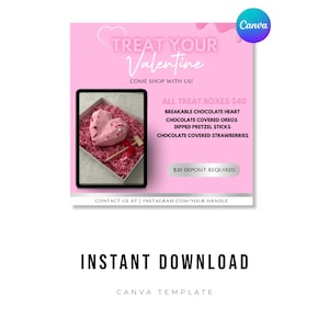 Flyer met Valentijnsdagtraktaties | Bewerkbare Canva-sjabloon