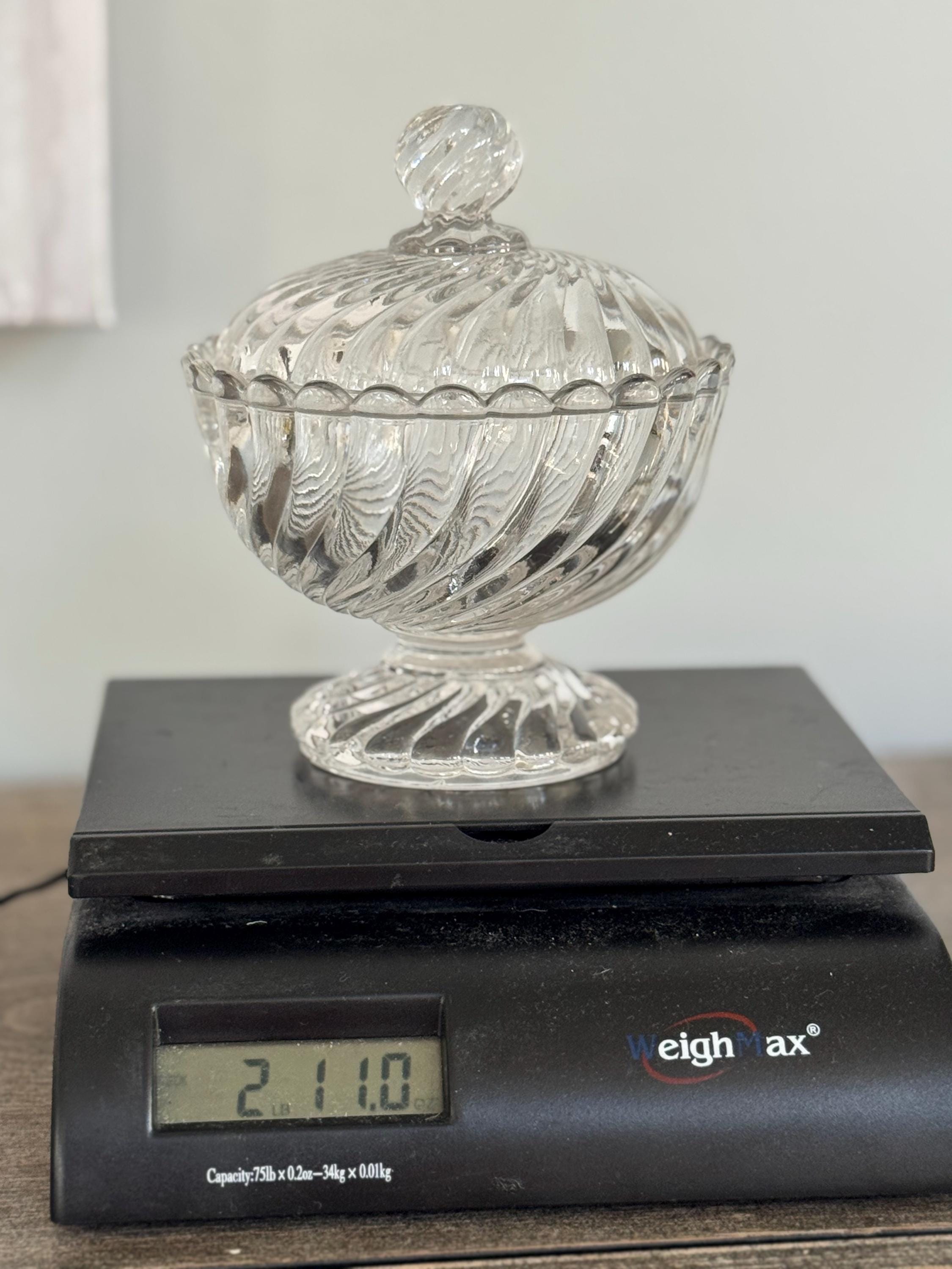 Vintage Marked BACCARAT Depose France Crystal Swirl Two Piece