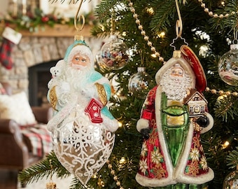 【CTHY】HIGH-END JEWELRY ORNAMENT New Christopher Radko Heartfully Yours Santa Christmas Ornament