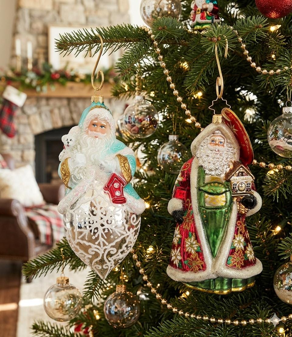 New Christopher Radko Heartfully Yours Santa Christmas Ornament