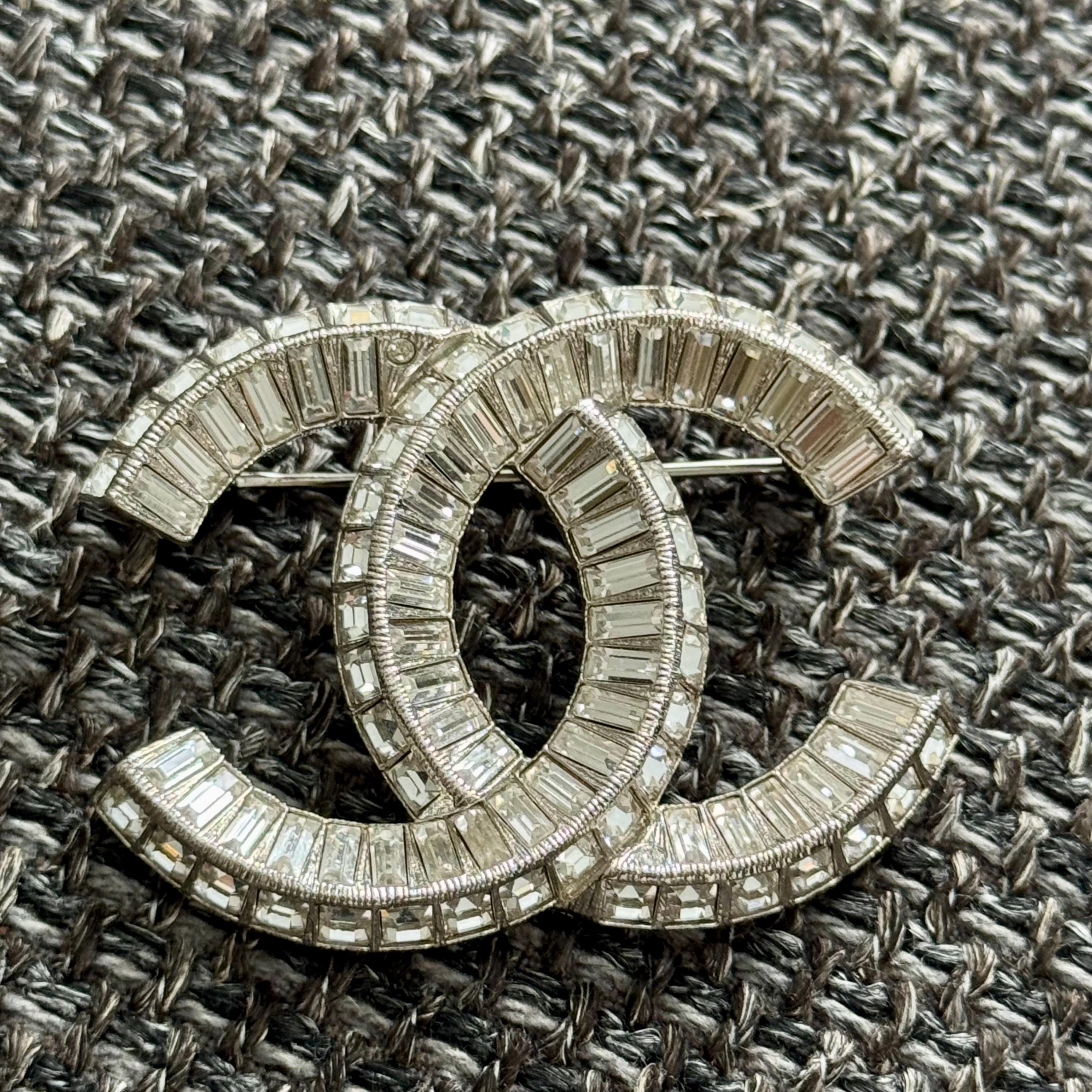 Large Chanel Crystal Bijoux Coco Brooch About 2” - No Box - Etsy