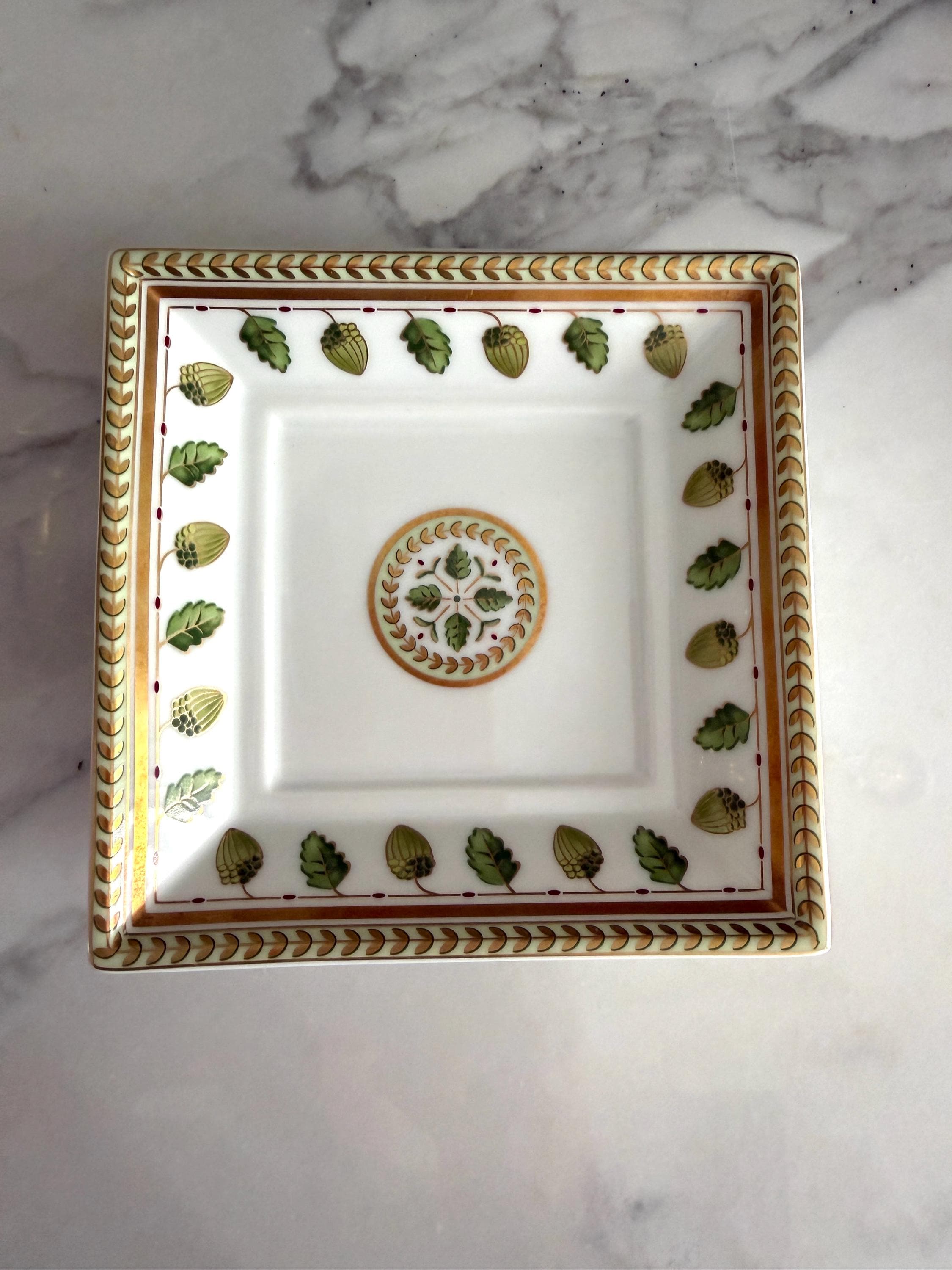 Rare Bernardaud Limoges France Constance Square Porcelain Dish or