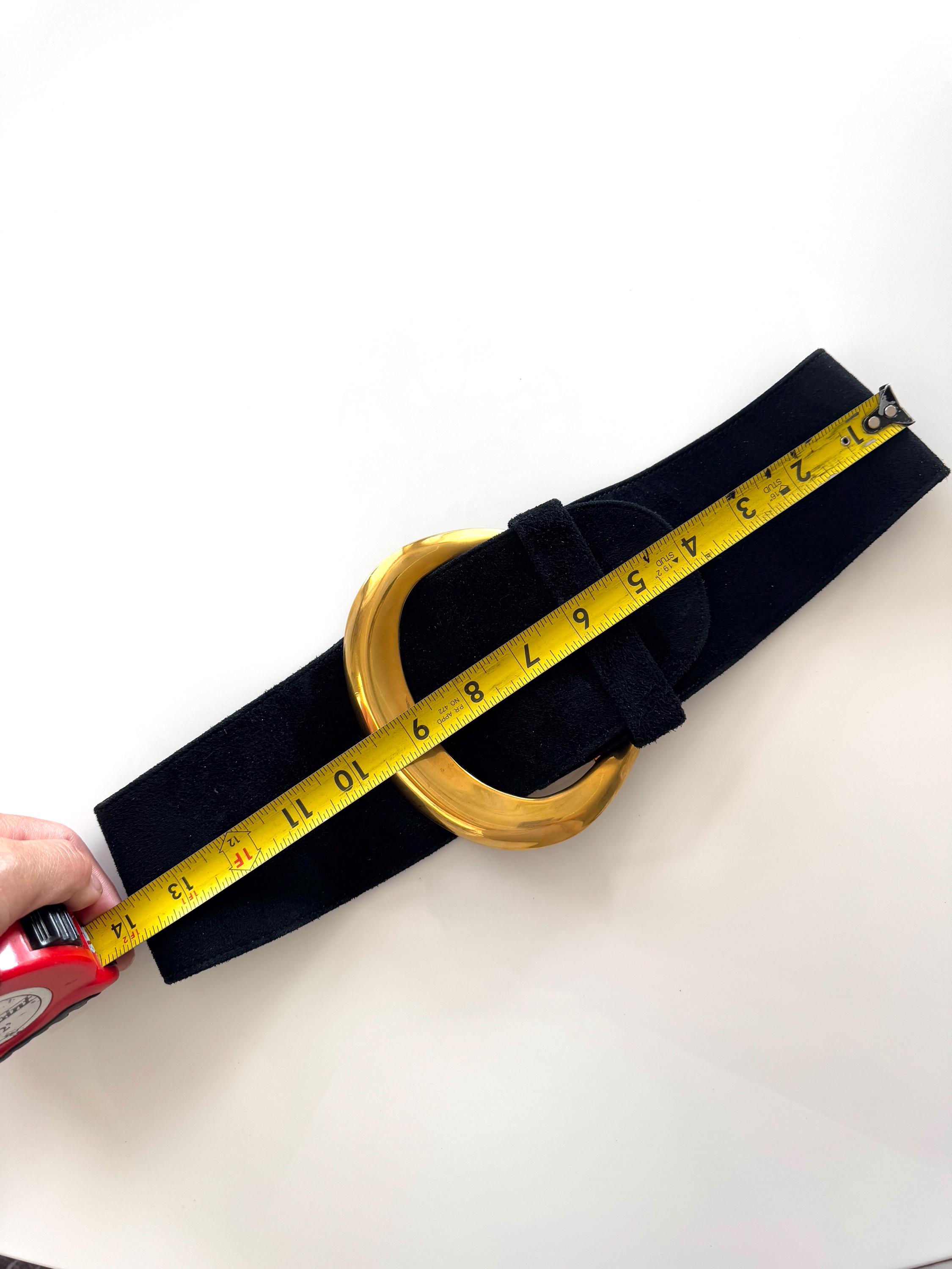 Choice of Vintage Donna Karan Black Suède Belt of Oversized 