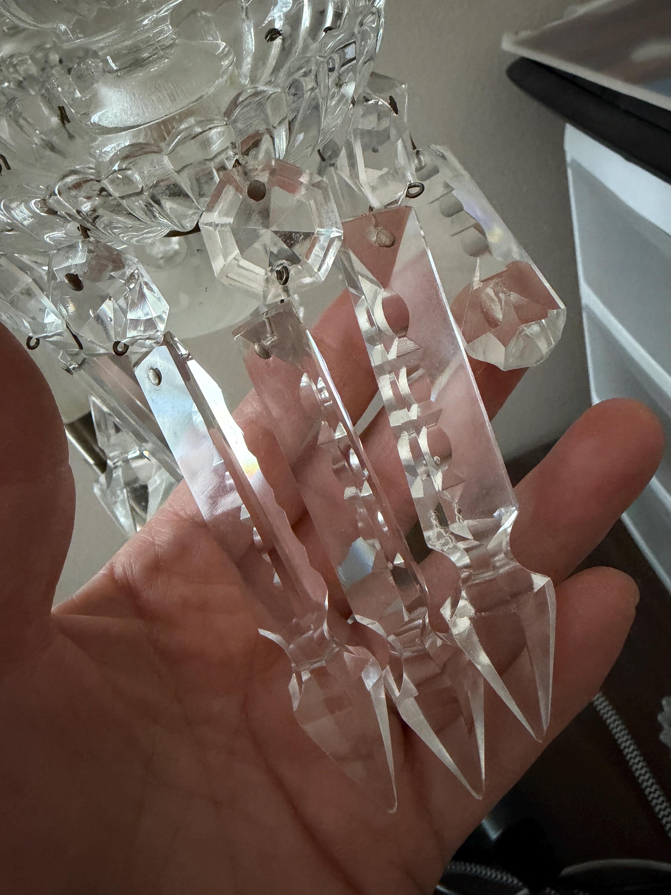 Pair of 19th Century French Baccarat Crystal 4-arm Candelabra