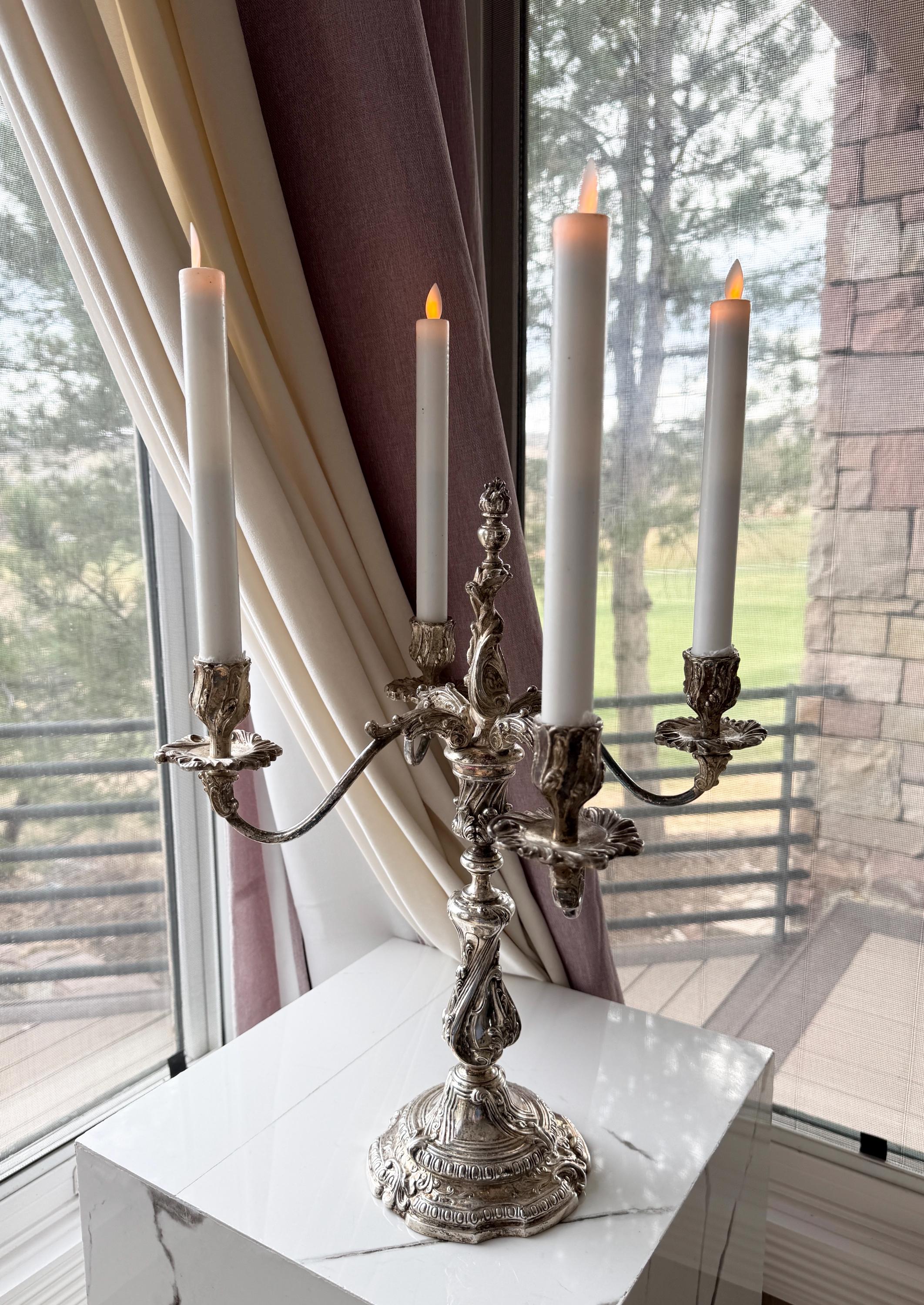 Vintage Silver Plated Reed & Barton 4-arm Candelabra Candleholders