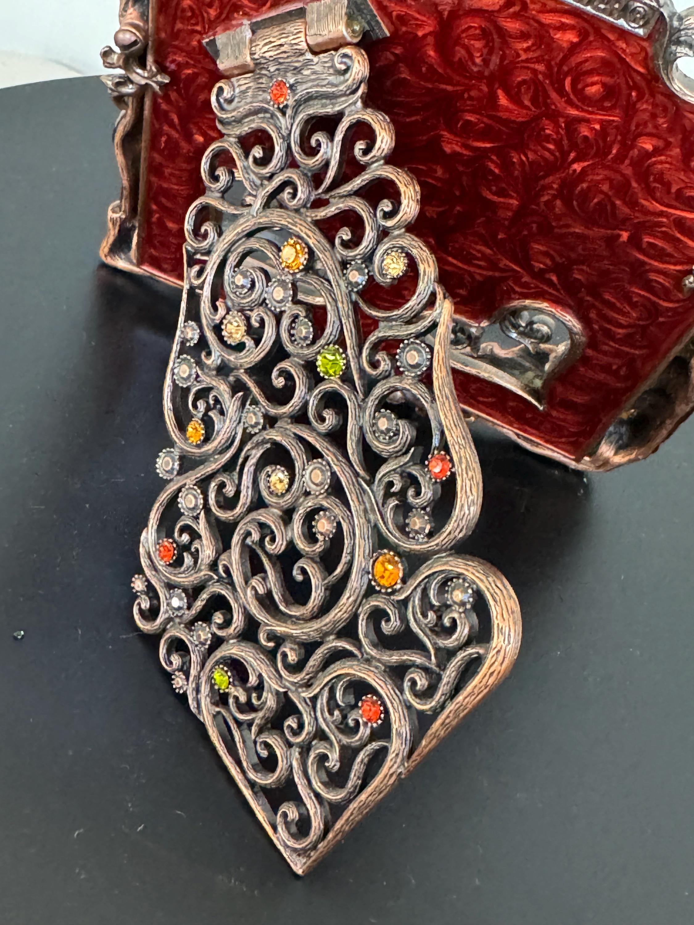 Jay Strongwater Florentino Enamel Swarovski Twig & Acorn Leaf