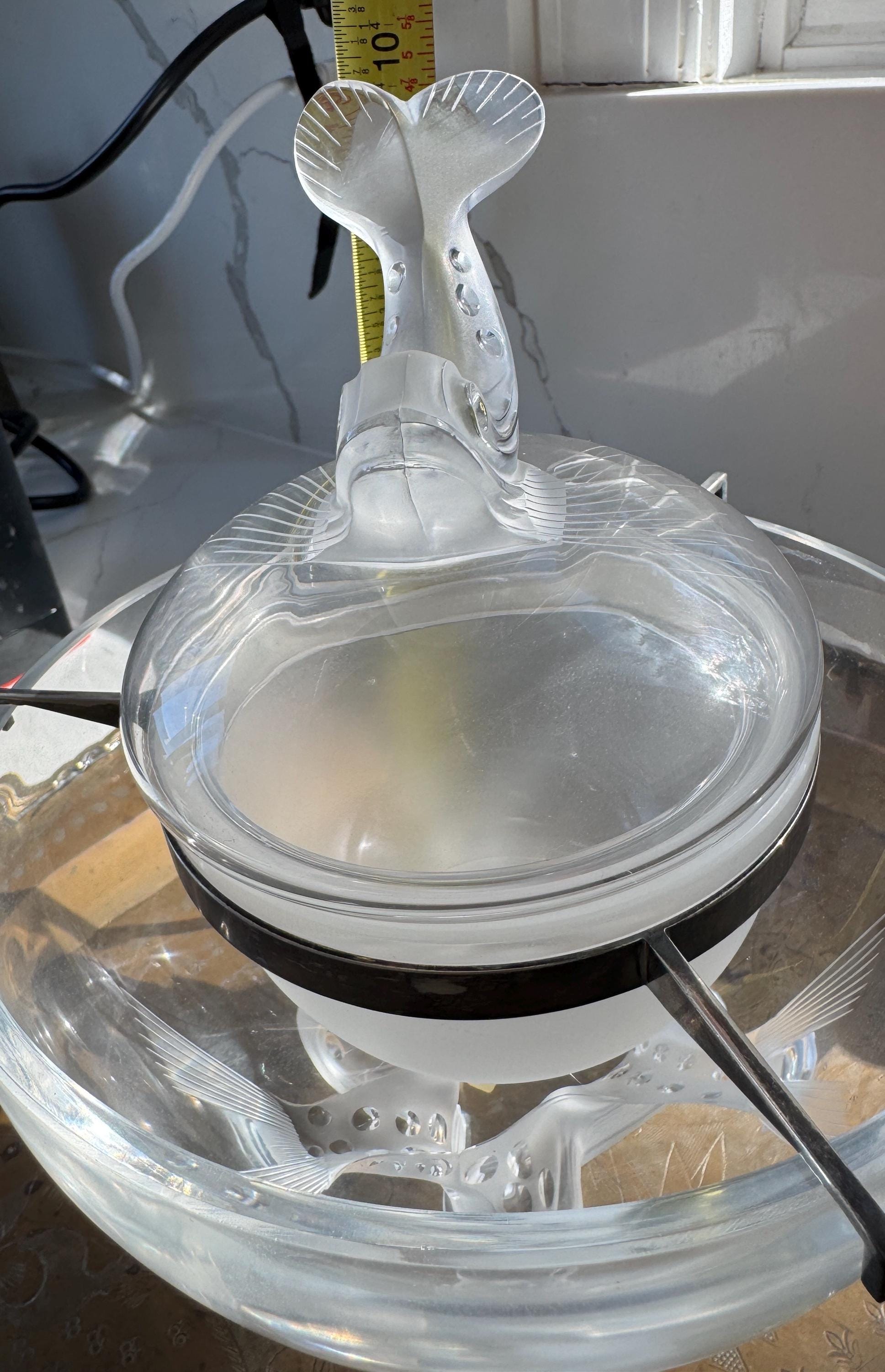 Lalique Igor Crystal Glass Caviar Server Bowl or Serving Dish With