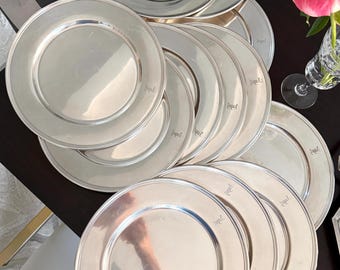 Set of Twelve Silverplate Chargers by Gorham. 11” diameter