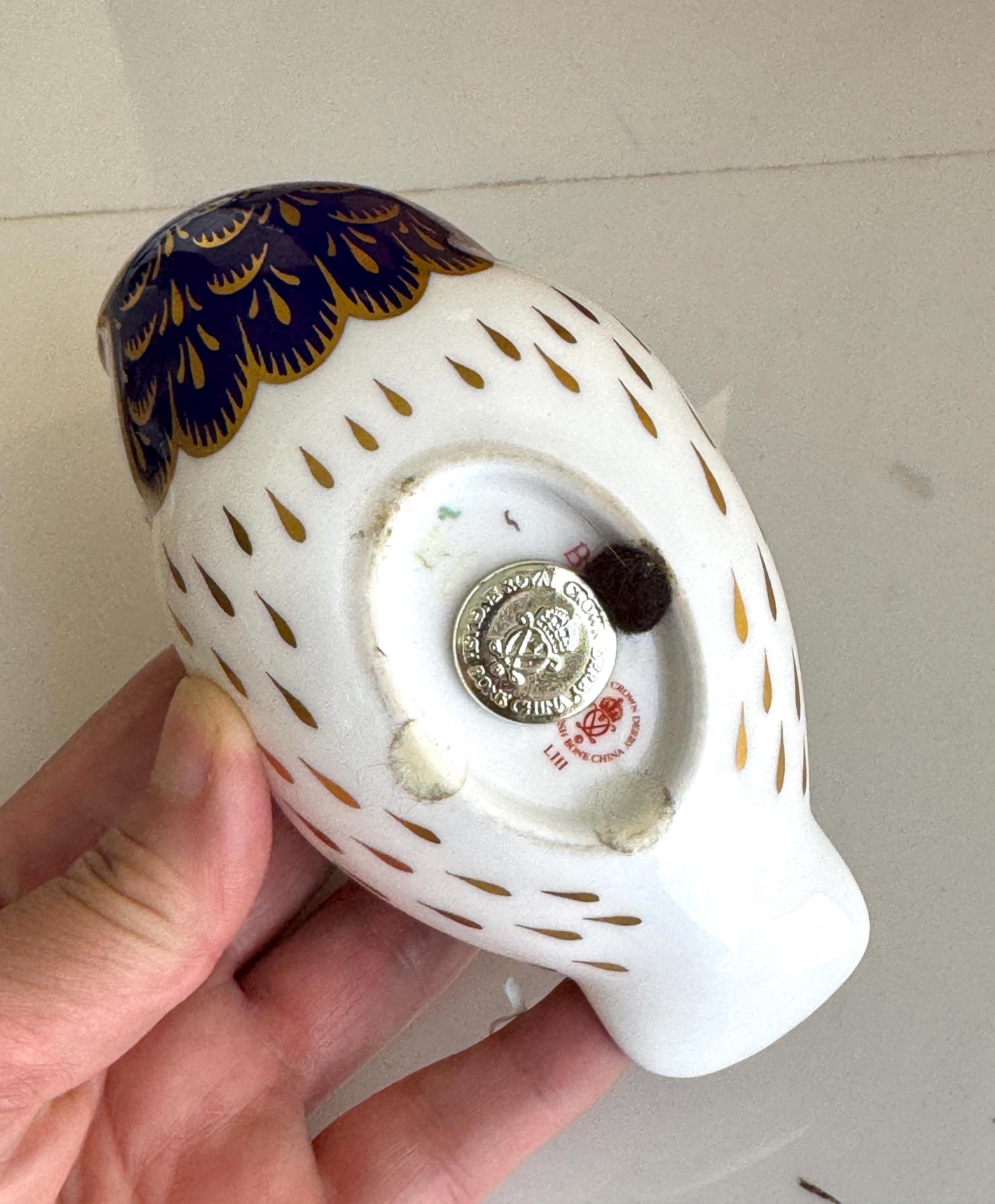  Crown Derby 象の金箔置物WAKO新品 Vintage Royal Crown Derby Hand Painted OWL Imari Figurine