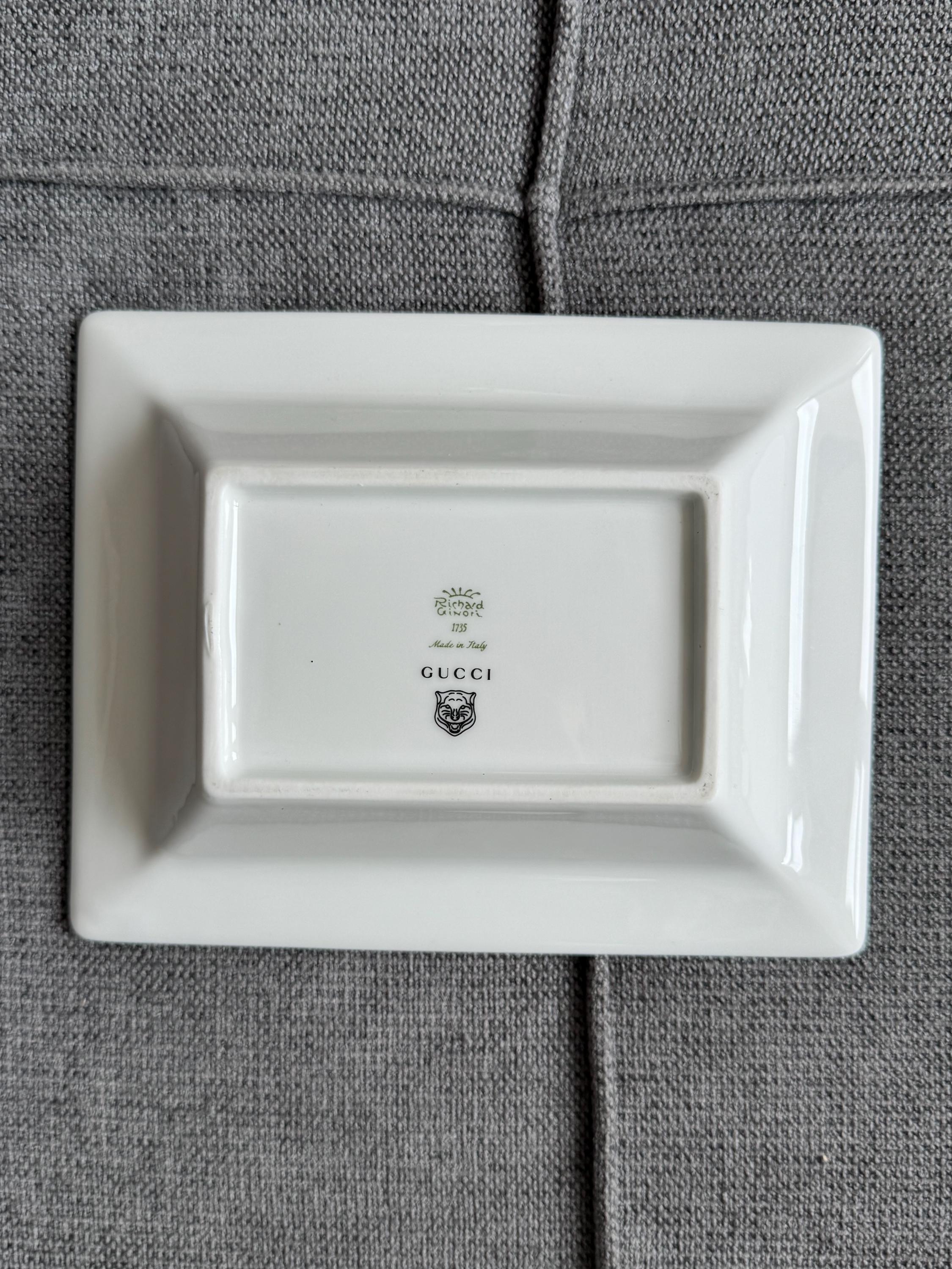 Choice of Gucci Herbarium Print Large Trinket Tray in Pink Cherry