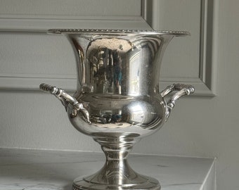 Vintage Trophy Ice Bucket Silver Plated Champagne Bucket Wine Chiller Marked