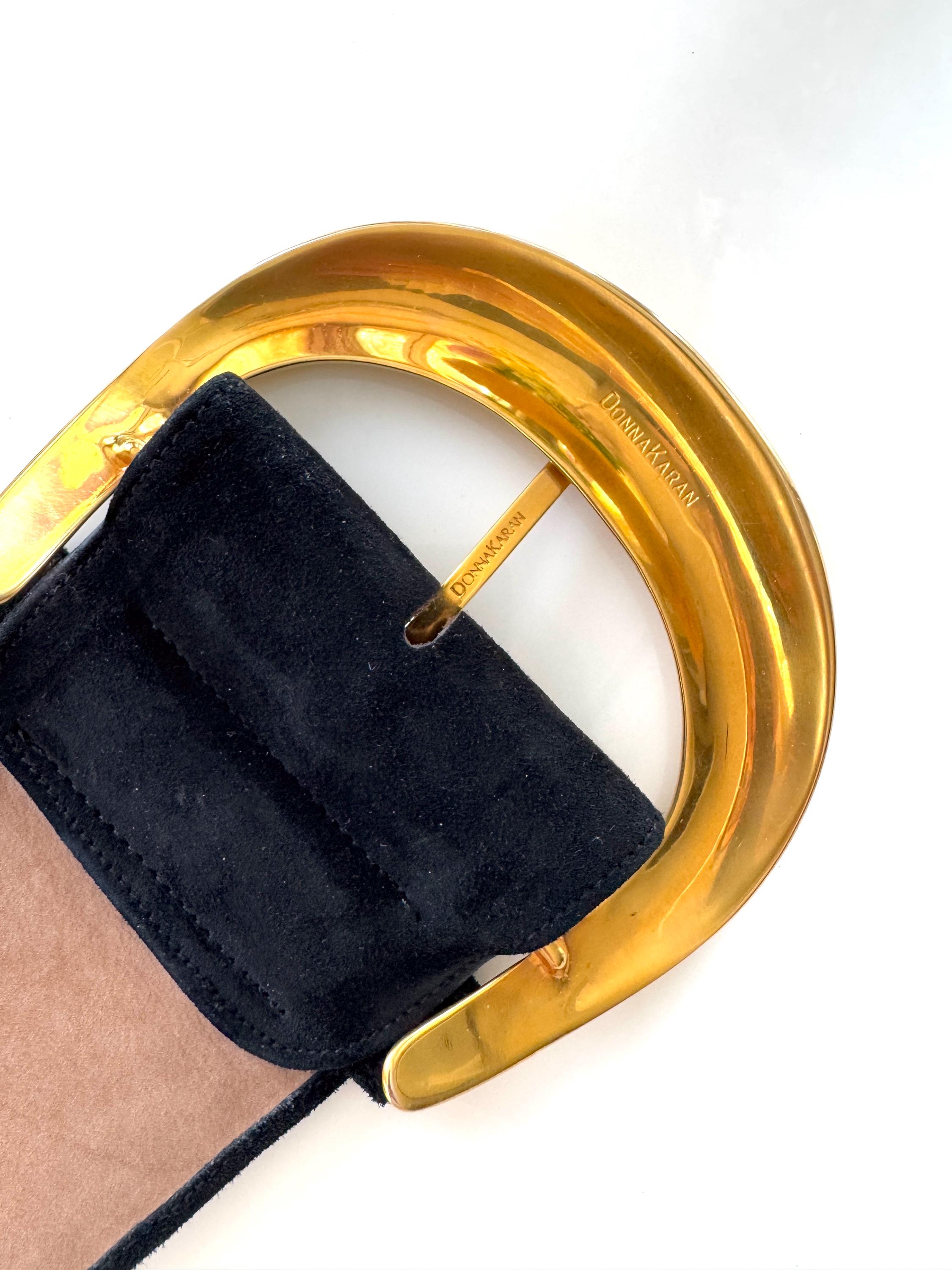 Choice of Vintage Donna Karan Black Suède Belt of Oversized  display picture 2