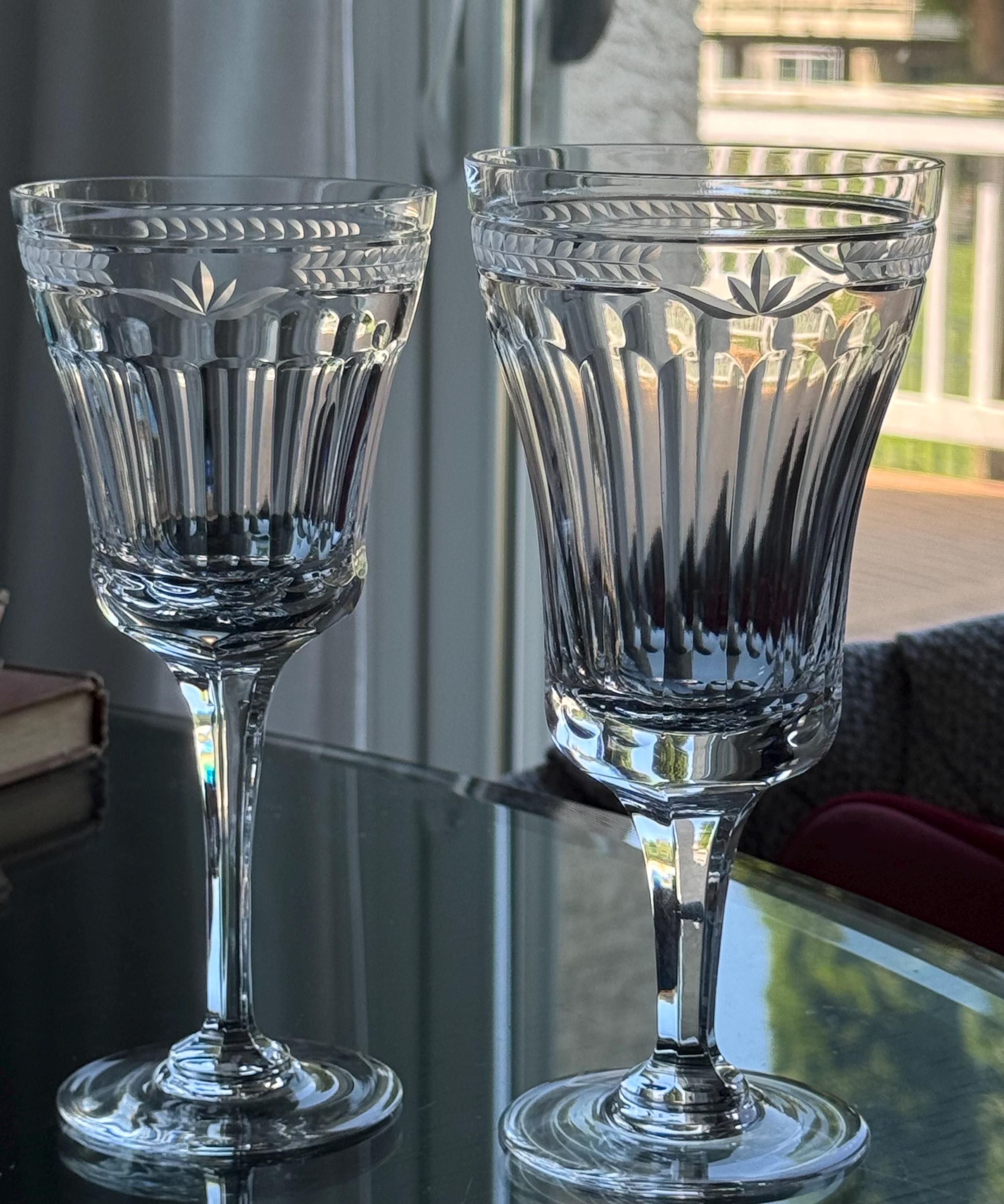 Choice of Elegant Vintage Marked Gorham Crystal Patrician - Set of 4 Short Stem Iced Tea Goblet 8" or Set of 4 Long Stem Goblet 7.7"