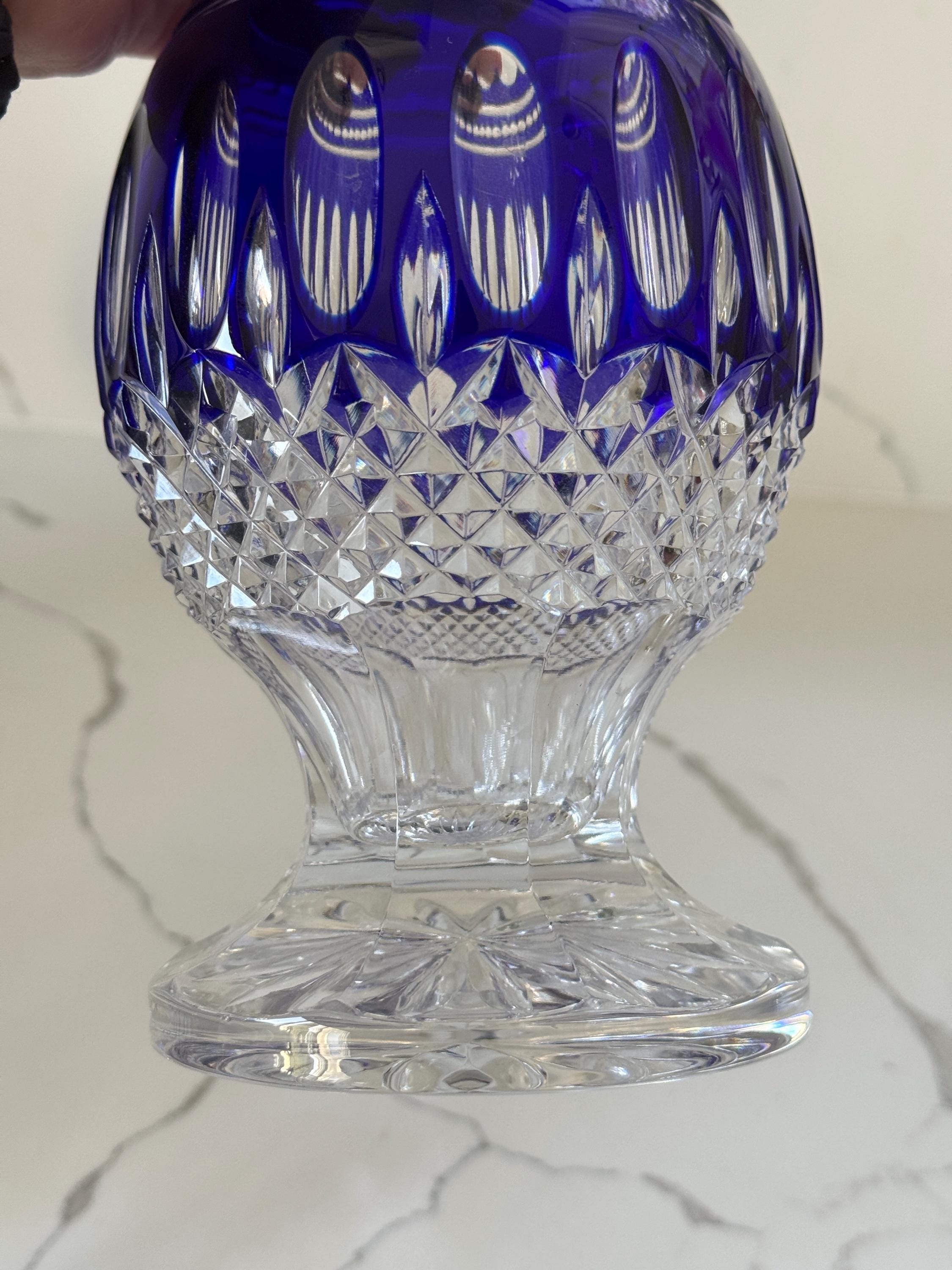 Waterford Crystal Cobalt Blue Clarendon Balloon Brandy Snifters