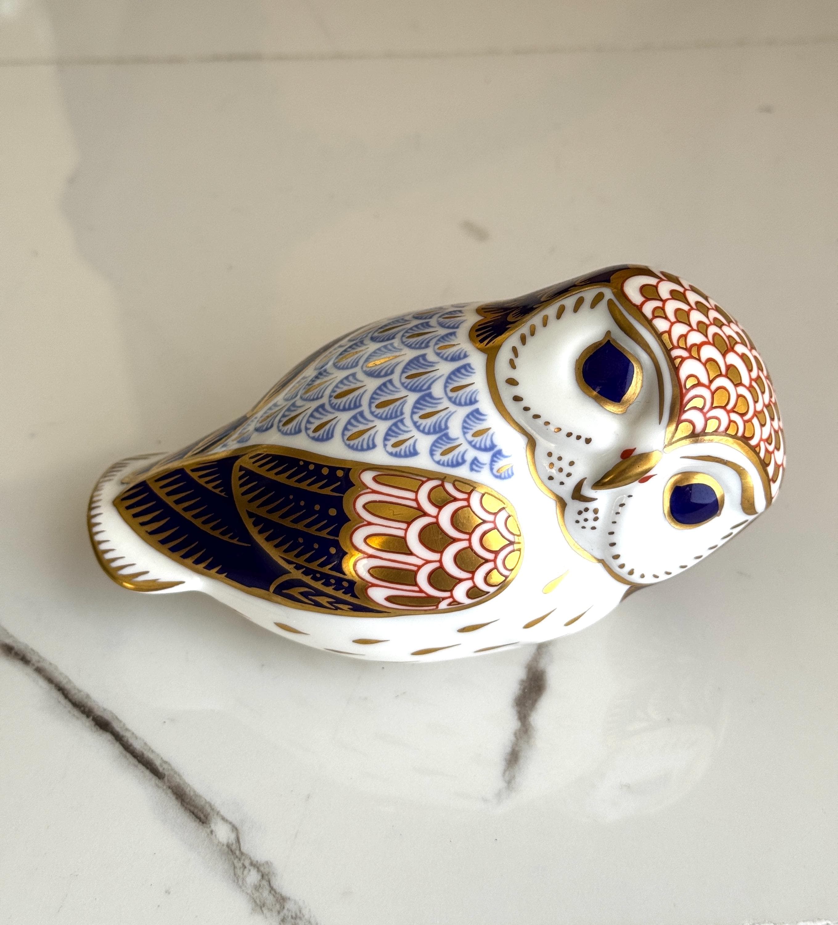  Crown Derby 象の金箔置物WAKO新品 Vintage Royal Crown Derby Hand Painted OWL Imari Figurine