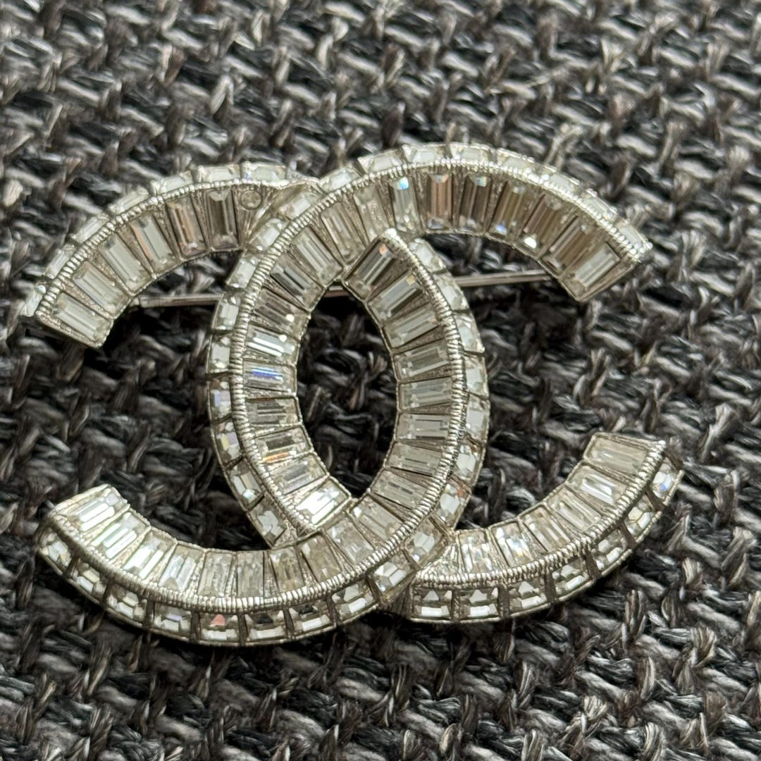 Large Chanel Crystal Bijoux Coco Brooch About 2” - No Box - Etsy