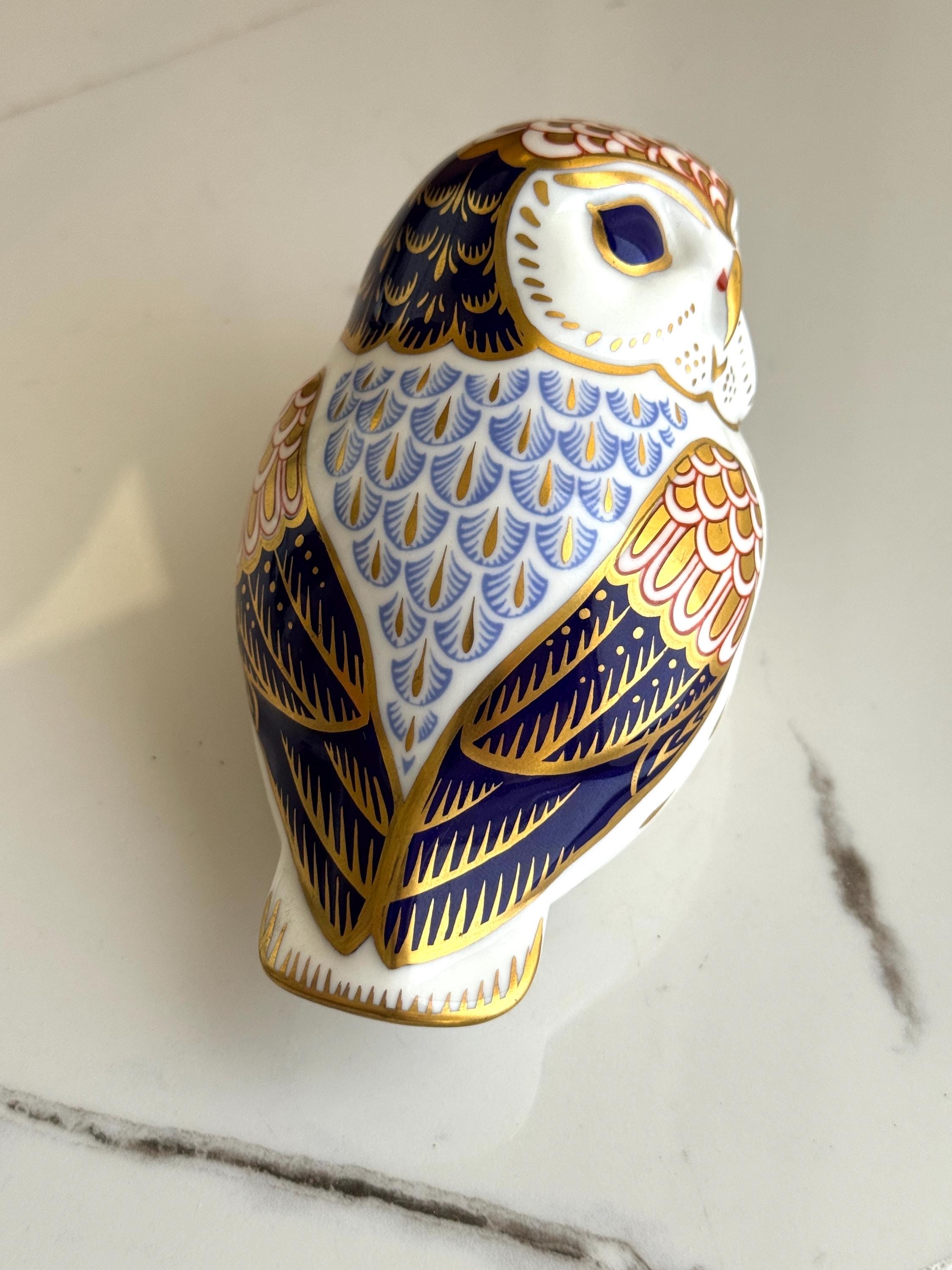 Vintage Royal Crown Derby Hand Painted OWL Imari Figurine