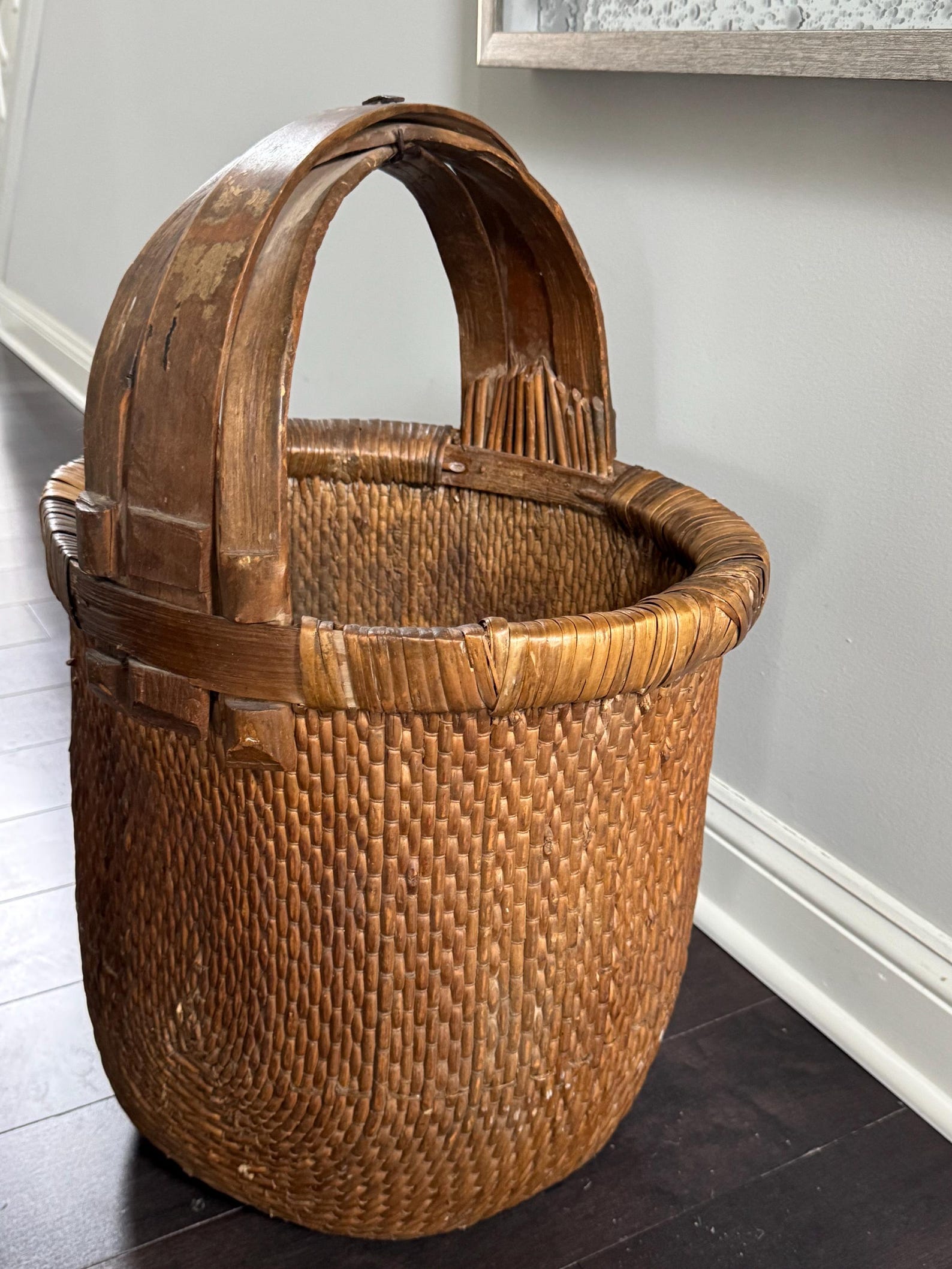 Willow Rice Large Early 20th Century Ariana Chinese Willow Rice Grain Basket 23.5 ...