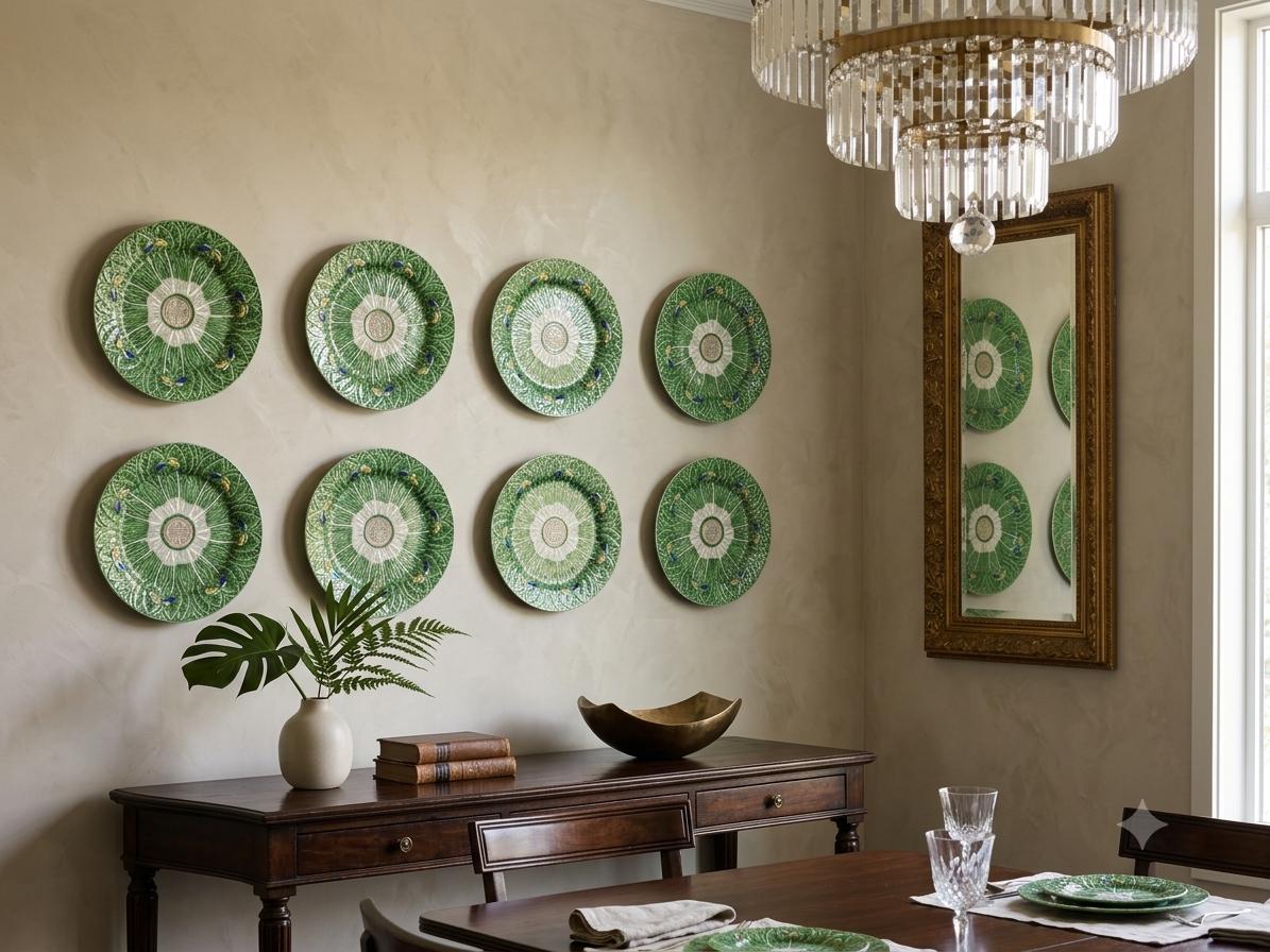 Antique Green and Gold Plates - Etsy