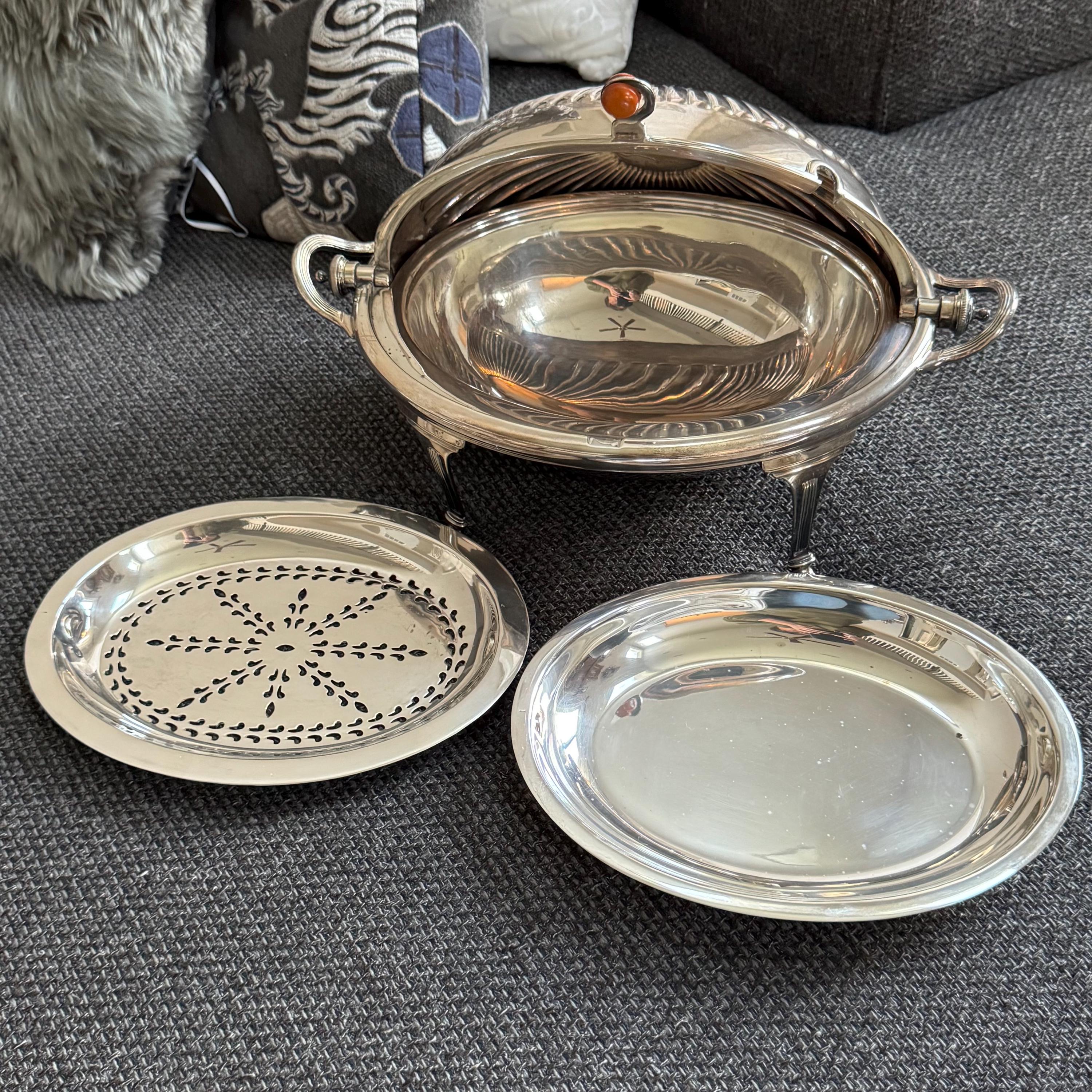 Mappin and Webb Princes Plate Roll Top Server, Antique English
