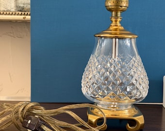 Vintage Waterford Crystal lamp on Bronze base 8.5"x3.5"