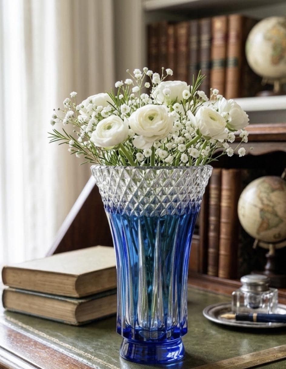 Val Saint Lambert Blue Crystal - Etsy
