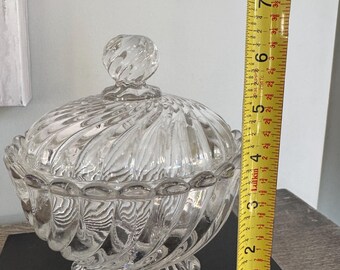 Vintage Marked BACCARAT Depose France Crystal Swirl Two Piece