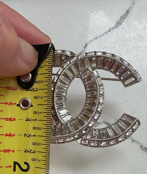 希少✨CHANEL Cocomark Bijou Crystal Brooch Large Chanel Crystal Bijoux Coco Brooch About 2” - No Box - Etsy