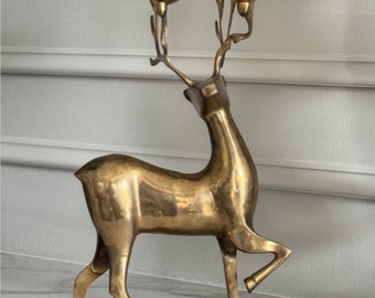 16" Tall Solid Brass Antlered Deer Statue Sculpture Candelabra from pottery barn?