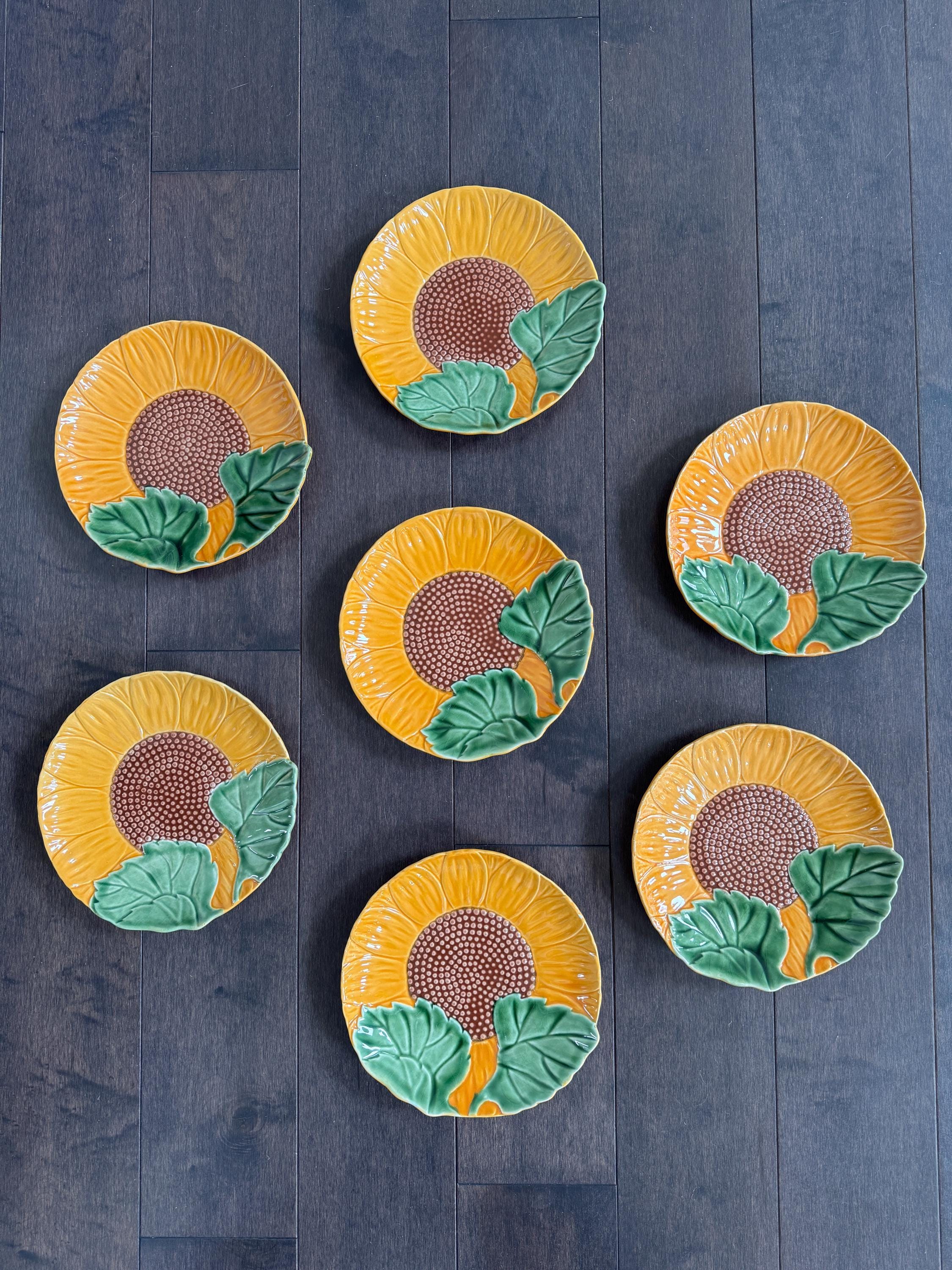 食器 Bordallo Pinheiro Sunflower Salad Plates Vintage Bordallo Pinheiro 8