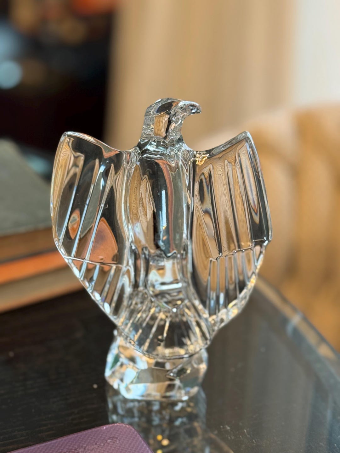 Stylized Baccarat Crystal American Bald Eagle Sculpture 7”x5” - Etsy