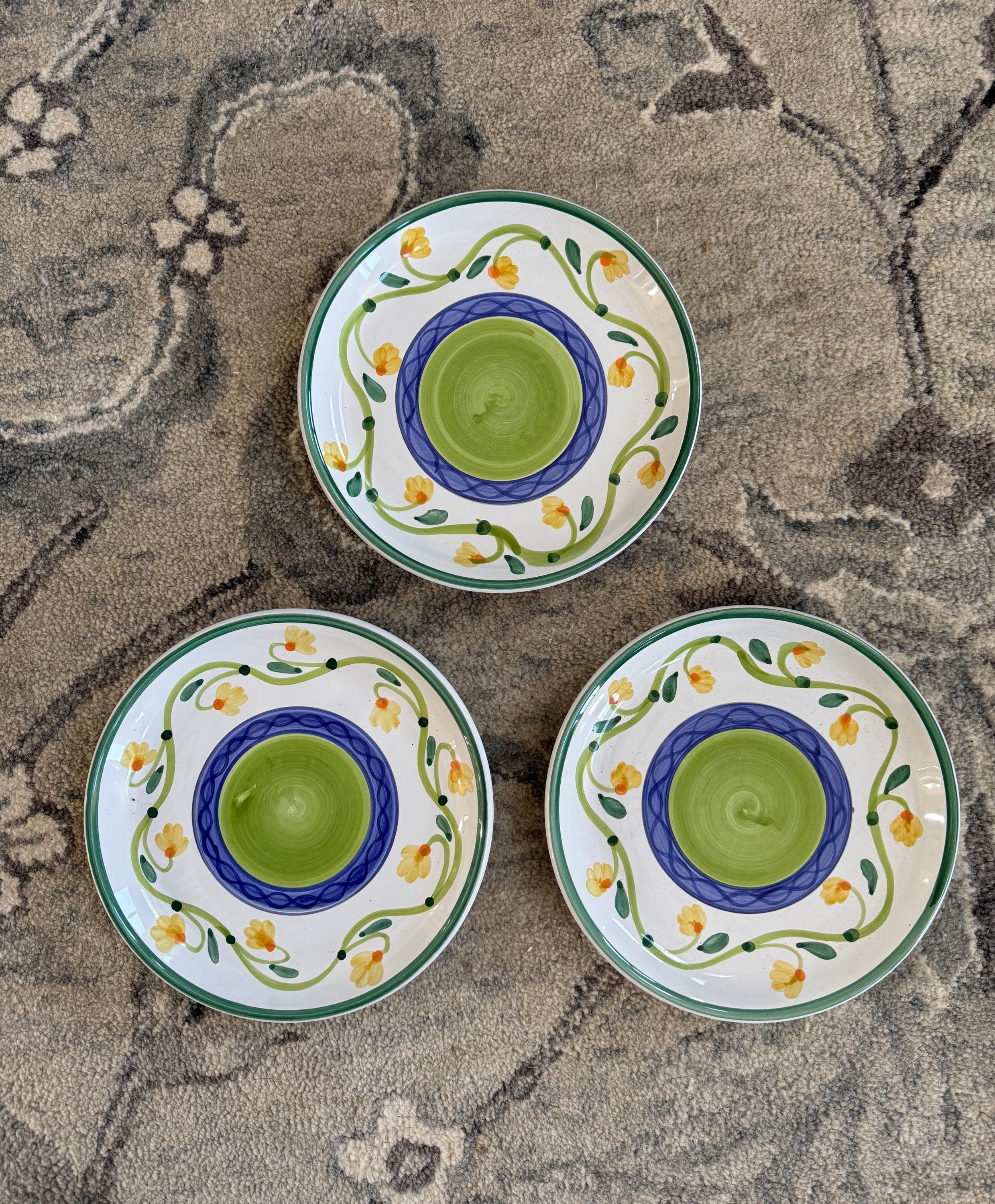 イタリア　CALECA製　220㎜皿4枚セット Caleca Pottery - Etsy