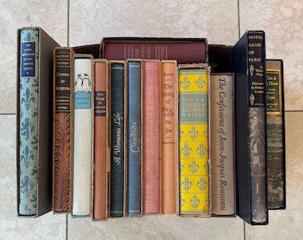 Set of 13 Heritage Press Hardcover Classic Books with Slipcases - The Autobiography Of Benvenuto Cellini, The Story of Reynard the Fox etc