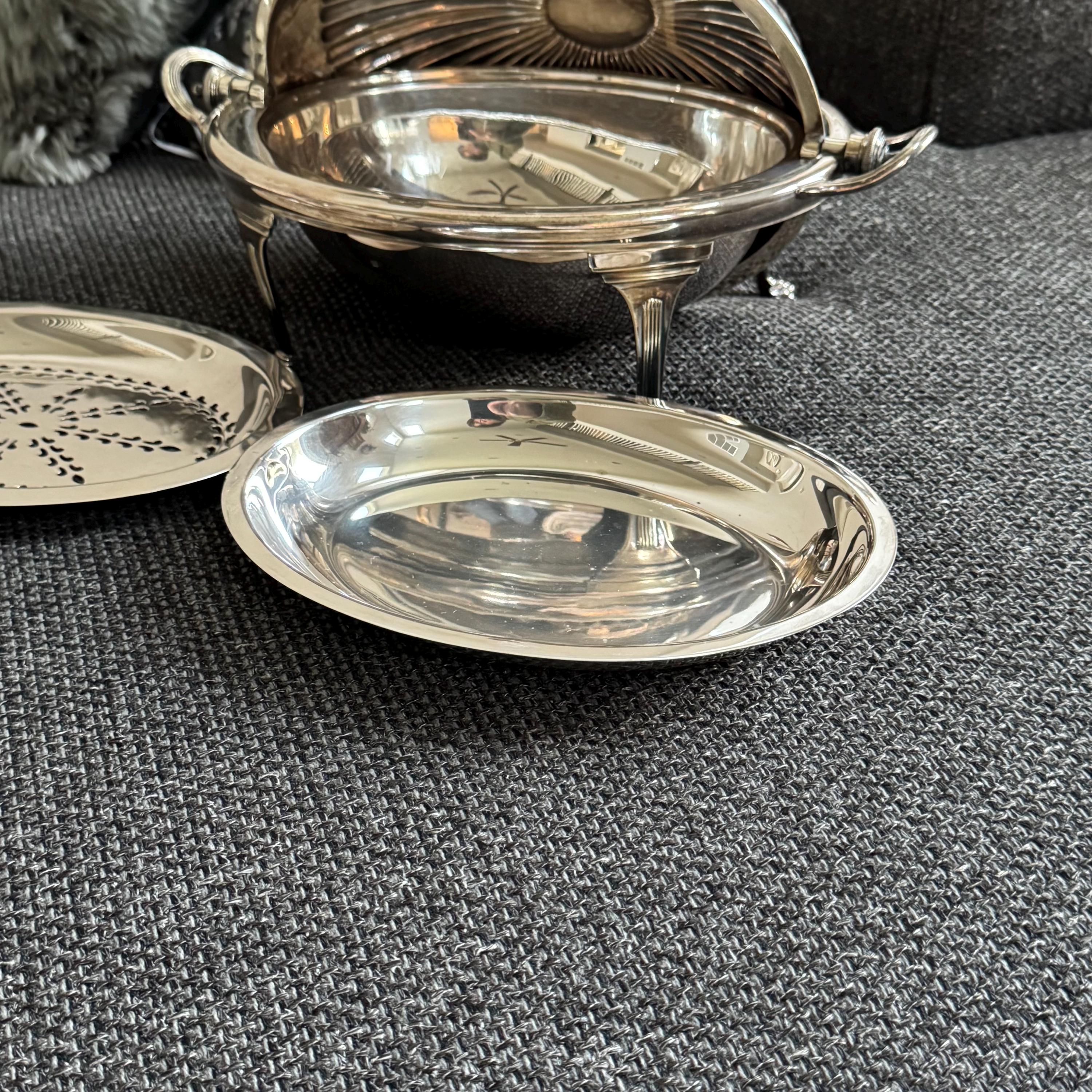 Mappin and Webb Princes Plate Roll Top Server, Antique English