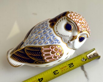 Vintage Royal Crown Derby Hand Painted OWL Imari Figurine