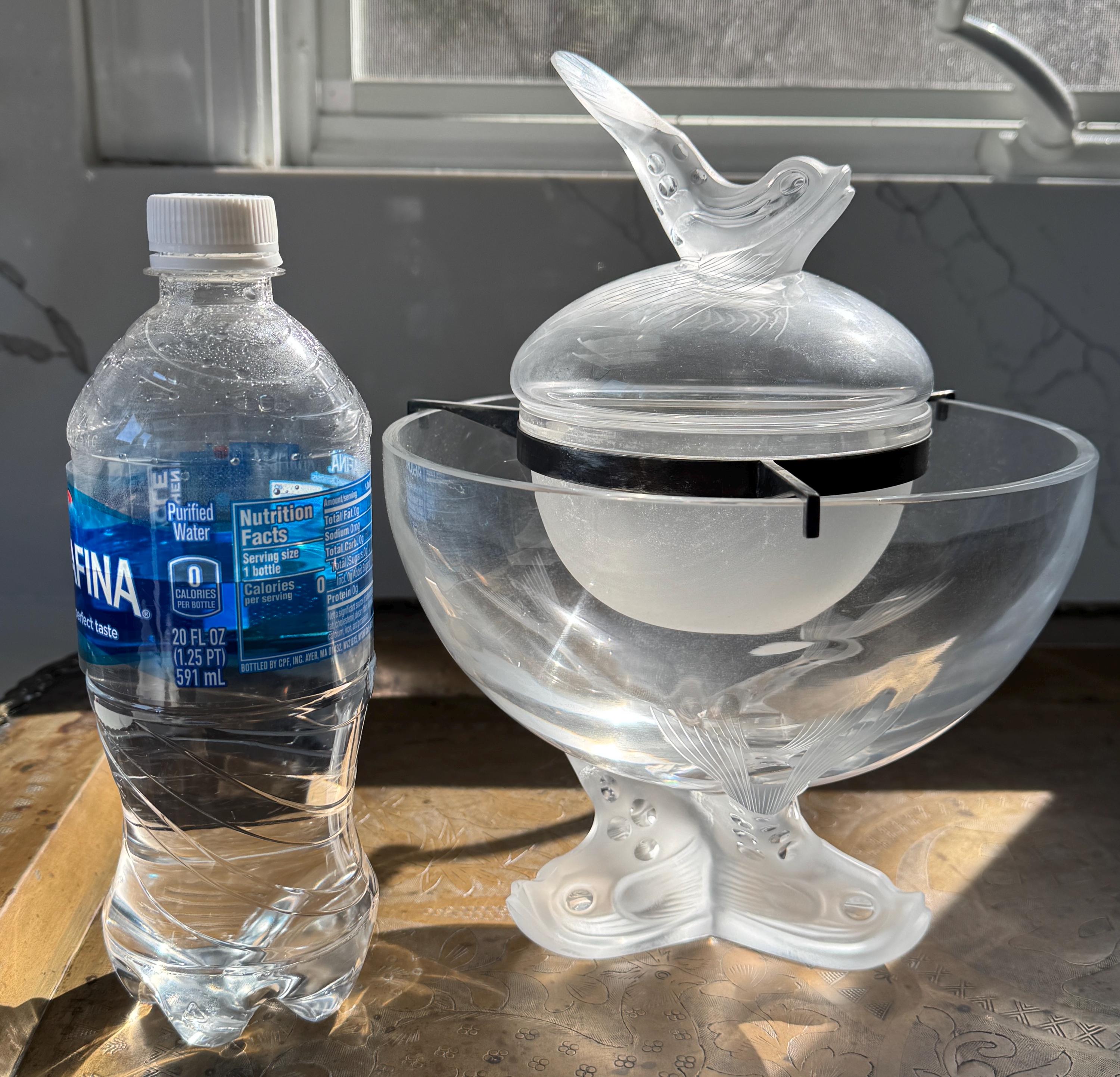 Lalique Igor Crystal Glass Caviar Server Bowl or Serving Dish With
