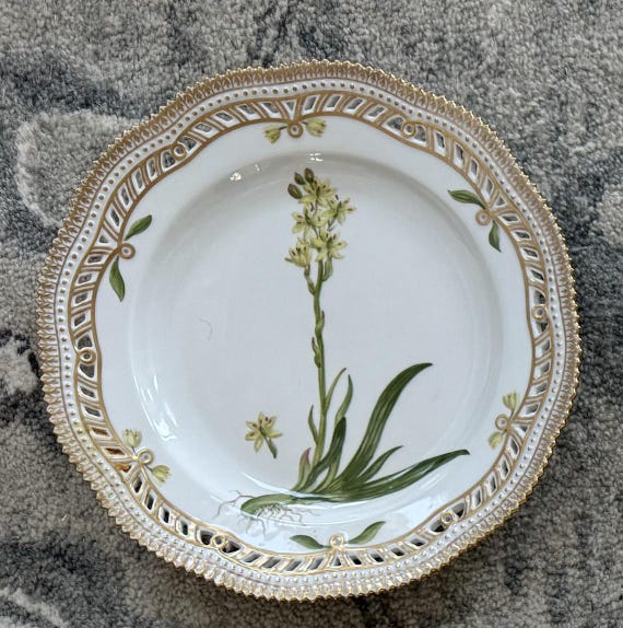Royal Copenhagen Flora Danica Plate 8.75”, Hand Painted Botanical
