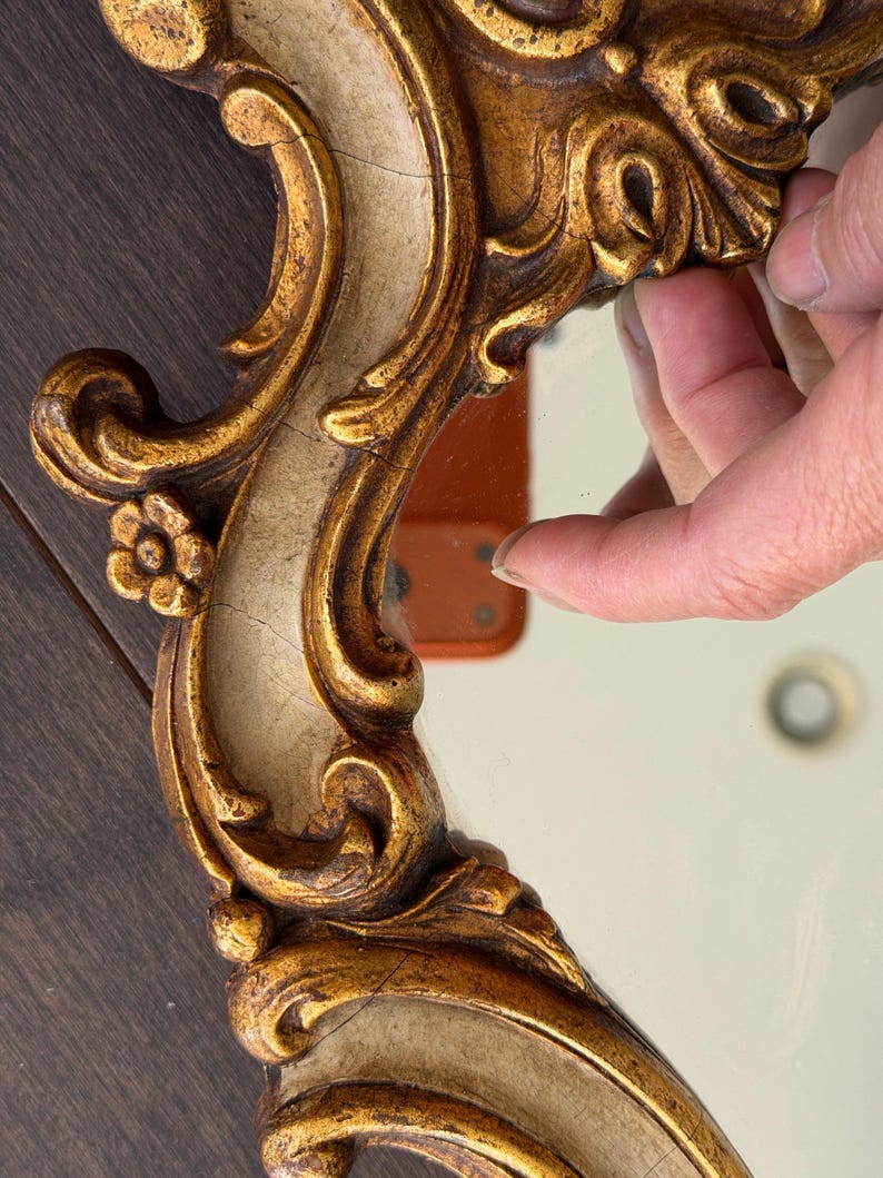 Vintage Oval Italian Rococo Style Mirror in Beautiful Bold Ornate Gold ...