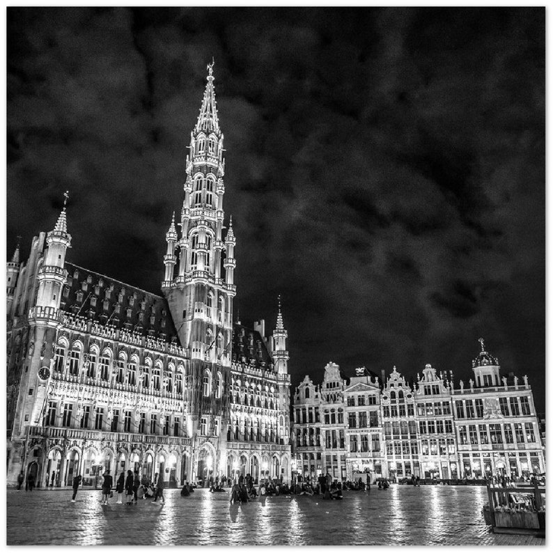 Photographie de la Grand Place de Bruxelles de nuit, Cadre en bois, Canva ou Poster, Différentes tailles, Qualité Premium image 10