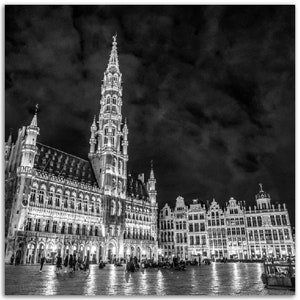 Photographie de la Grand Place de Bruxelles de nuit, Cadre en bois, Canva ou Poster, Différentes tailles, Qualité Premium image 7