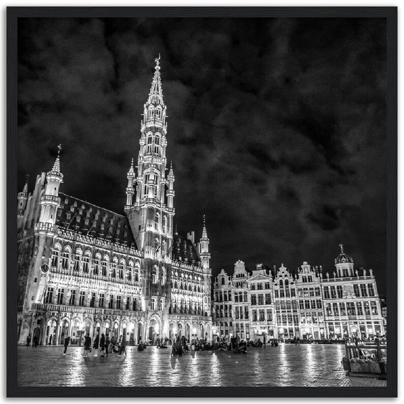 Photographie de la Grand Place de Bruxelles de nuit, Cadre en bois, Canva ou Poster, Différentes tailles, Qualité Premium image 8