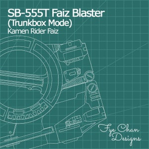 SB-555T Faiz Blaster (Trunkbox Mode) Pattern DIY Template EVA Foam blueprint from Kamen Rider Faiz